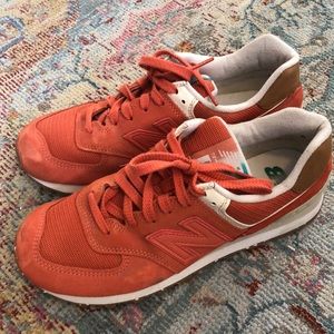 Orange New Balance 574 Sneaker